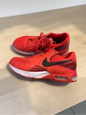 Nike Red Air Max Sneakers with Black Swoosh